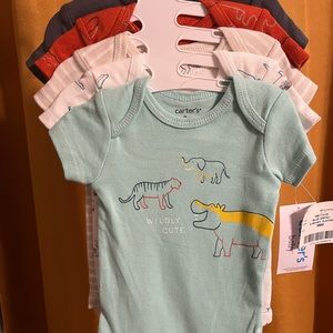 NWT Carters Safari Onesie Set
